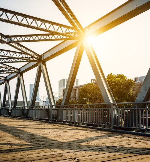 Located in Shanghai, one hundred years ago, the steel bridge.